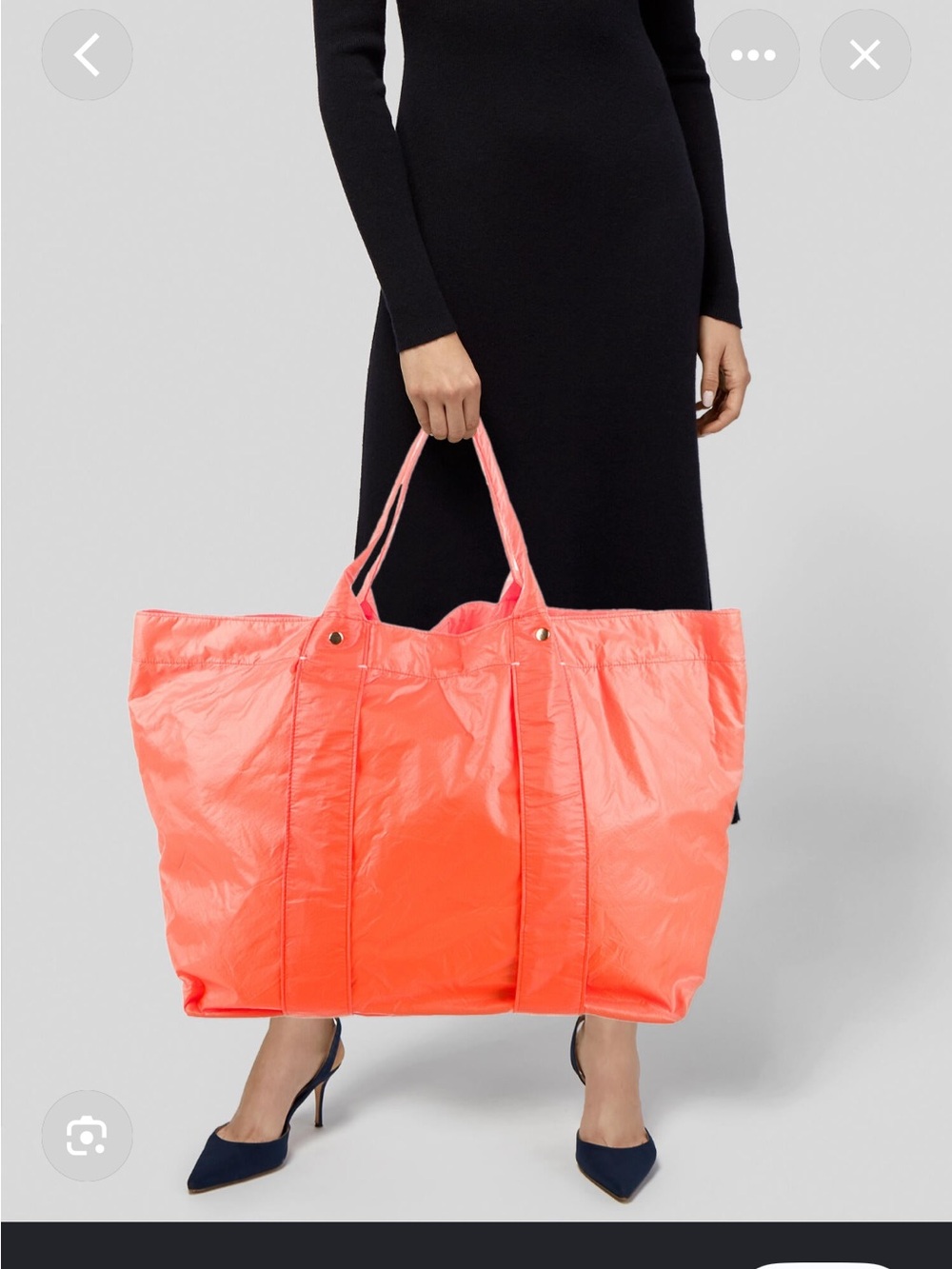 Clare V Neon Orange Nylon Tote